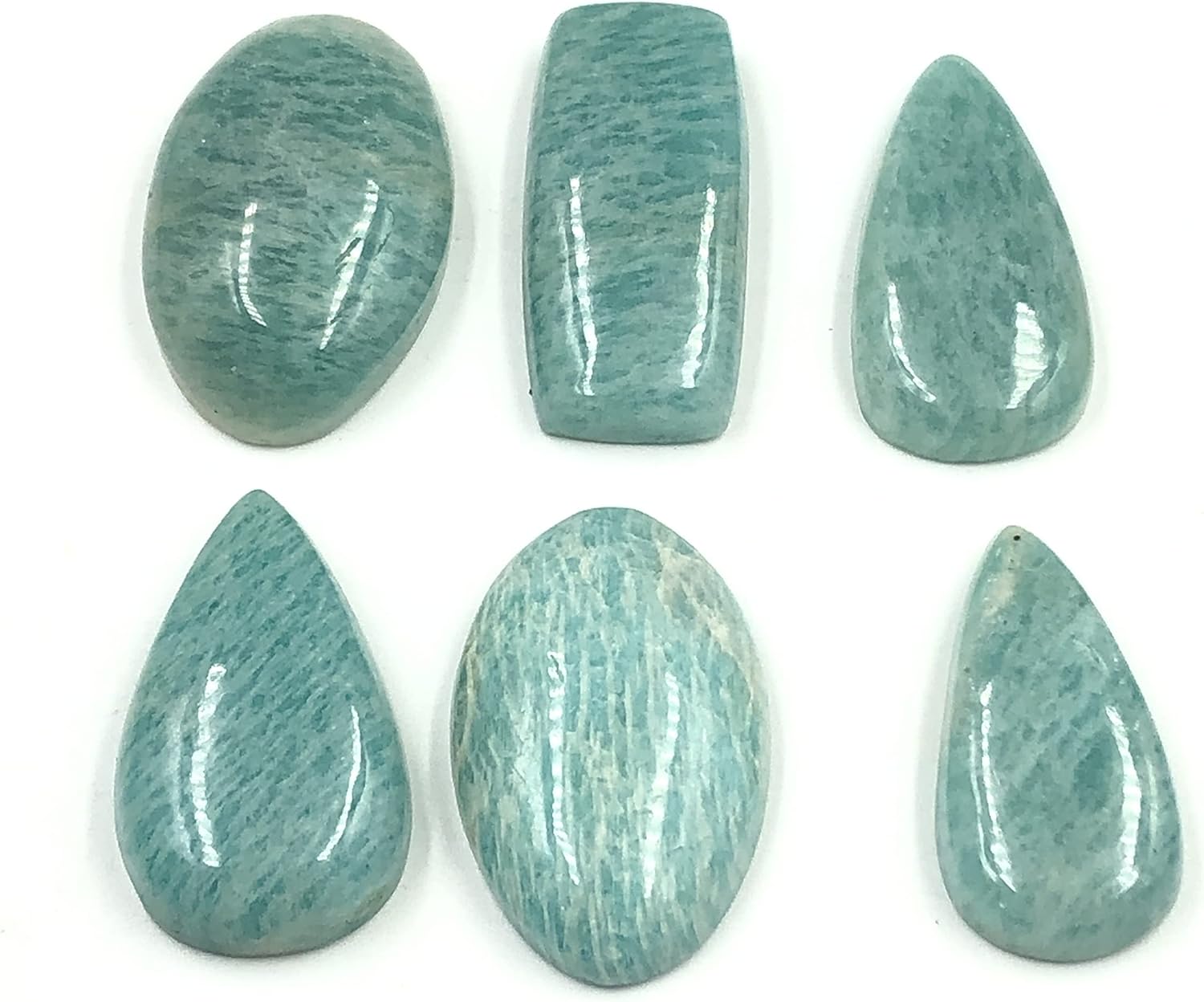 Natural BLUE AMAZONITE Gemstone Loose Cabochon Lot For Jewelry Making, Loose Gemstone For Ring, Earring & Pendant Necklace, Jewelry Making Cabochons, Healing Gemstones