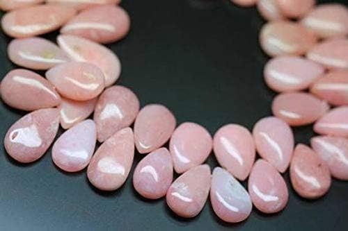 Pink Opal pear Drop Smooth 10'' Long Strand Gemstone Beads, Jewelry Supplies for Jewelry Making, Bulk Beads, for Meditation Jewellery for Reiki Healing Mystic Gemstone 14mm to 20mm