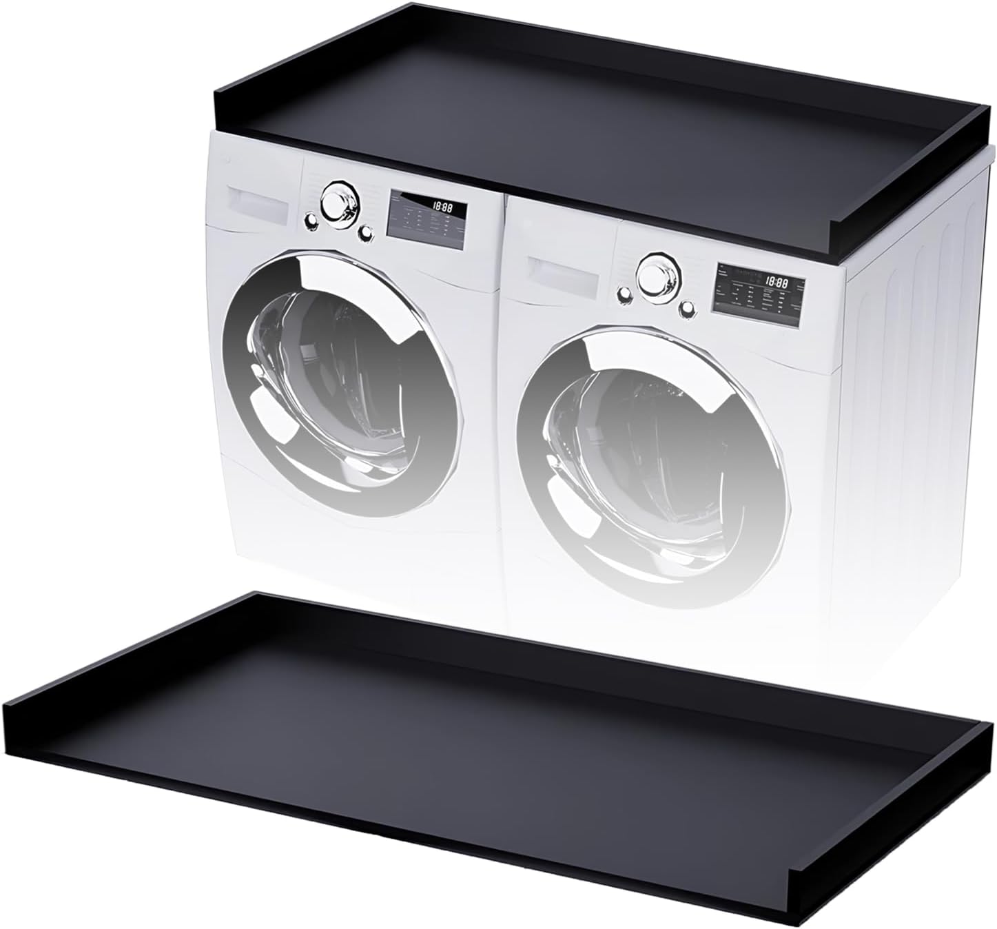 B&B HARDWARE Over Washer and Dryer Countertop - Heavy-Duty Laundry Countertop - Washer Dryer Shelf - Laundry Room Topper - Washing Machine Shelf with Silicone Pegs - Black, 26 x 54