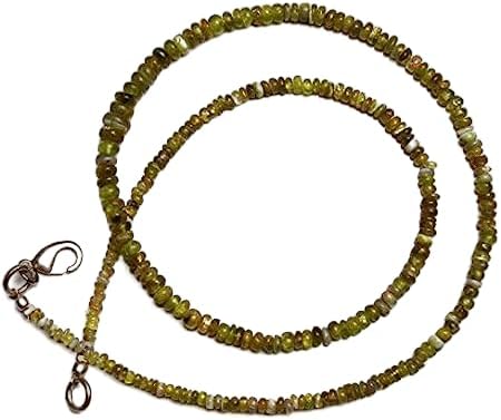 Hand_Crafted 16 Inch Natural Chrysoberyl Cat's Eye rondelle Faceted Beads 3 to 5mm Smooth rondelle Beads Full Beads YO-NECK-18377