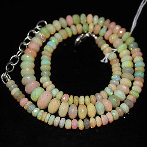 Ethiopian Welo Fire Opal Faceted Rondelle Micro Gemstone Craft Loose Beads Strand Necklace 10 Inch Long 5mm Code-HIGH-26105