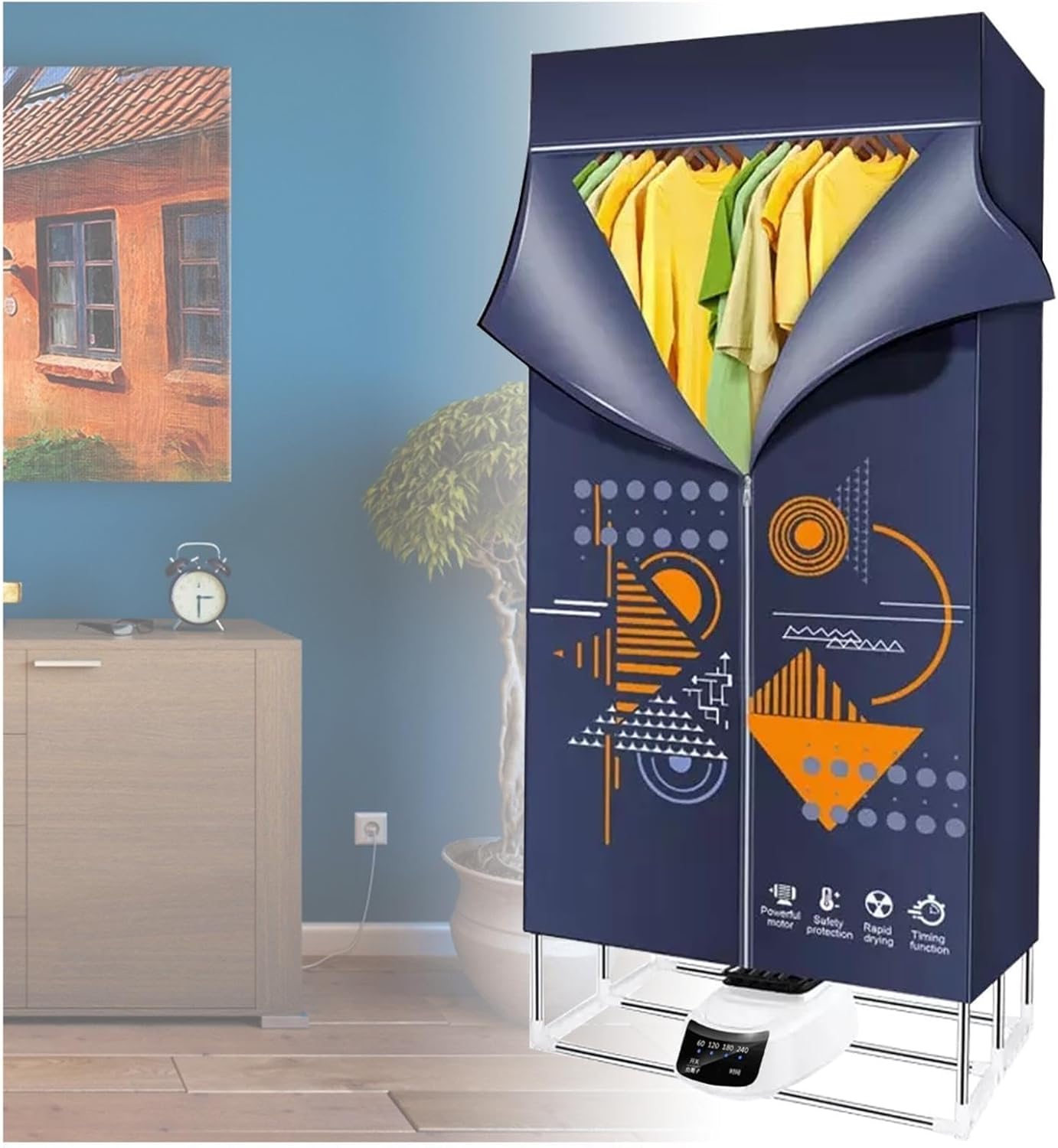 Apartment Clothes Dryer, Overheating Protection Intelligent Clothes Airer, Clothes Indoor Electric Dryer, for Apartments, Dorms, RVs (Color : A)