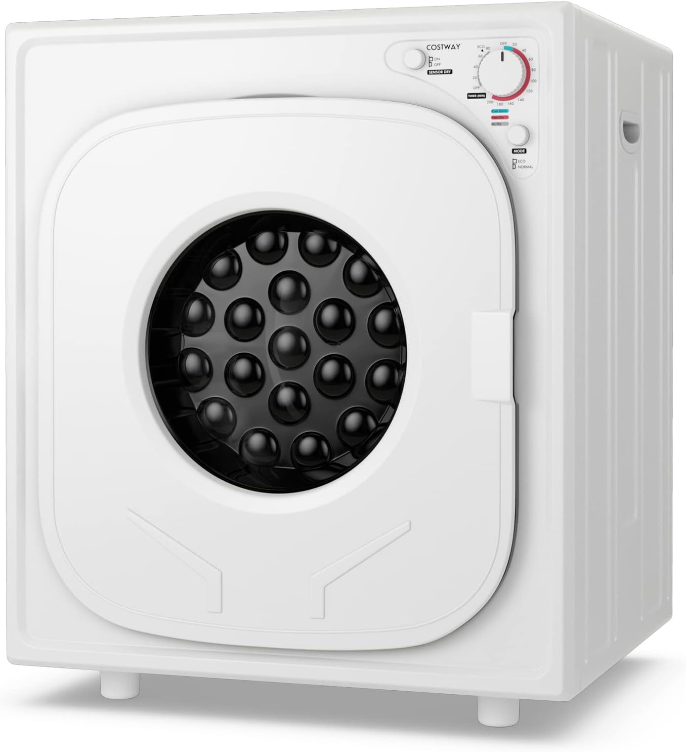 Portable Dryer Stainless Steel Clothes Dryer with Touch Panel 2 Modes 4 Drying Programs and Adjustable Exhaust Vent 13.2 LBS Front Load Tumble Laundry Dryer for Apartment Dorm and Home 1500W White