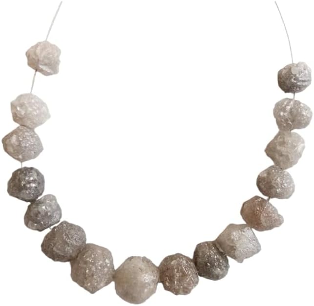 5-7mm Perfect Round Gray Raw Diamond Beads, Natural Large Rough Diamond Rondelle Beads, Gray Rough Diamond Beads (2IN To 4IN) - PUSPD170, 5-7 MM Approx.