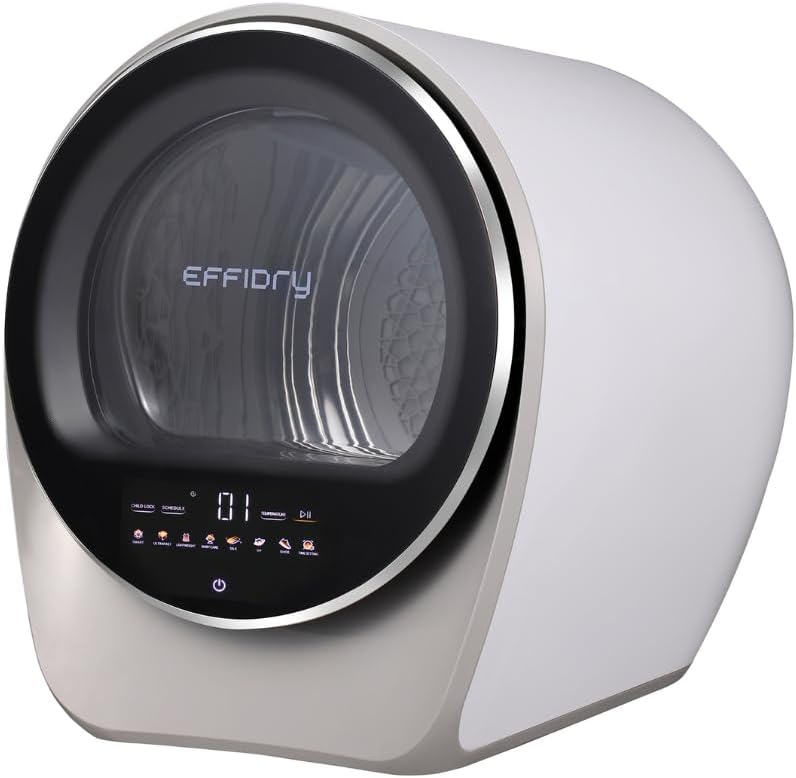 S3 Portable Clothes Dryer – Ultrafast, 1 cu.ft Capacity, 110V, Snow White, Compact for Condo, Apartment, RV, Car, Truck