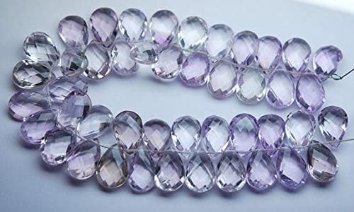 7 Inch Strand, Matched Pair 8x12mm Size,Pink Amethyst Faceted Pear Shaped Briolettes Code-HIGH-63514