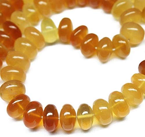 Natural Yellow Mexican Opal Smooth Gemstone Micro Rondelle Loose Craft Beads Starnd 17 Inch Long 10mm 11mm Code-HIGH-1388