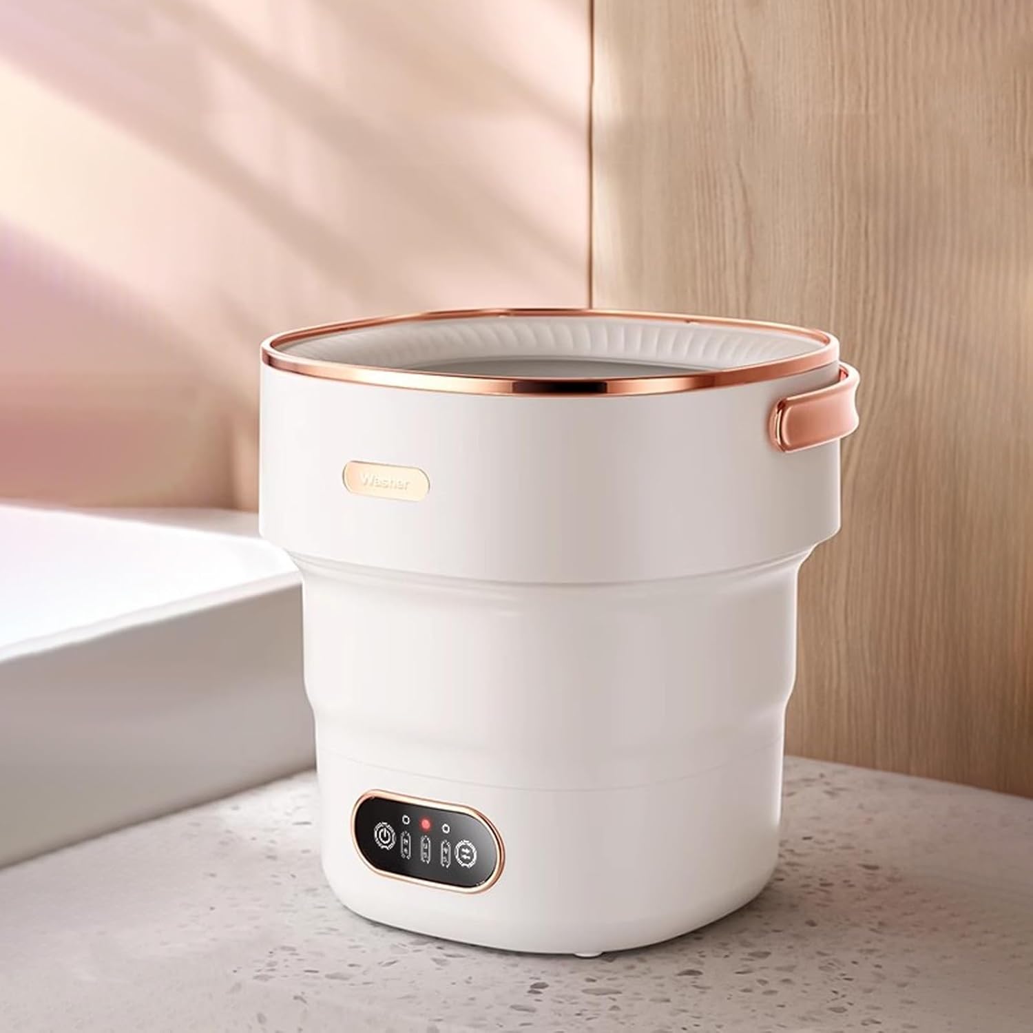 18.5L Portable Washing Machine, Mini Washer, 2 In 1 Foldable Small Smart Laundry Machine, Underwear Washing Machine, Deep Cleaning for Baby Clothes, Underwear, Socks, Apartment, RV, Travel(White)