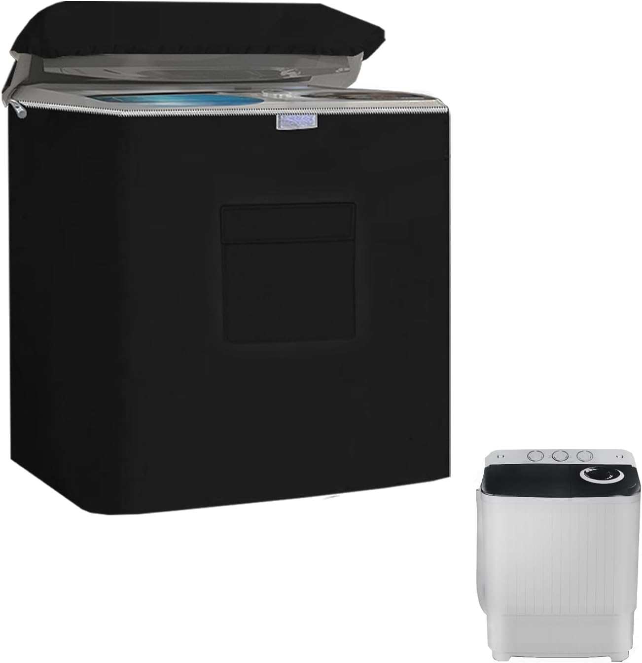 Twin Tub Washing Machine Cover for 28lbs Portable Mini Compact Washer Machine,Waterproof, Sun-Proof, Extend their Service Life, Zipper Design for Easy Use (28