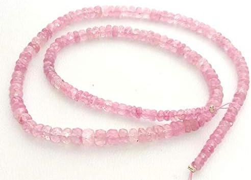 Pink Sapphire Faceted Beads,rondelles Beads, Very Nice Quality Sapphire Beads, 3 mm - 4.5 mm,15 Inch Long Strand[E1417] Code-HIGH-33145