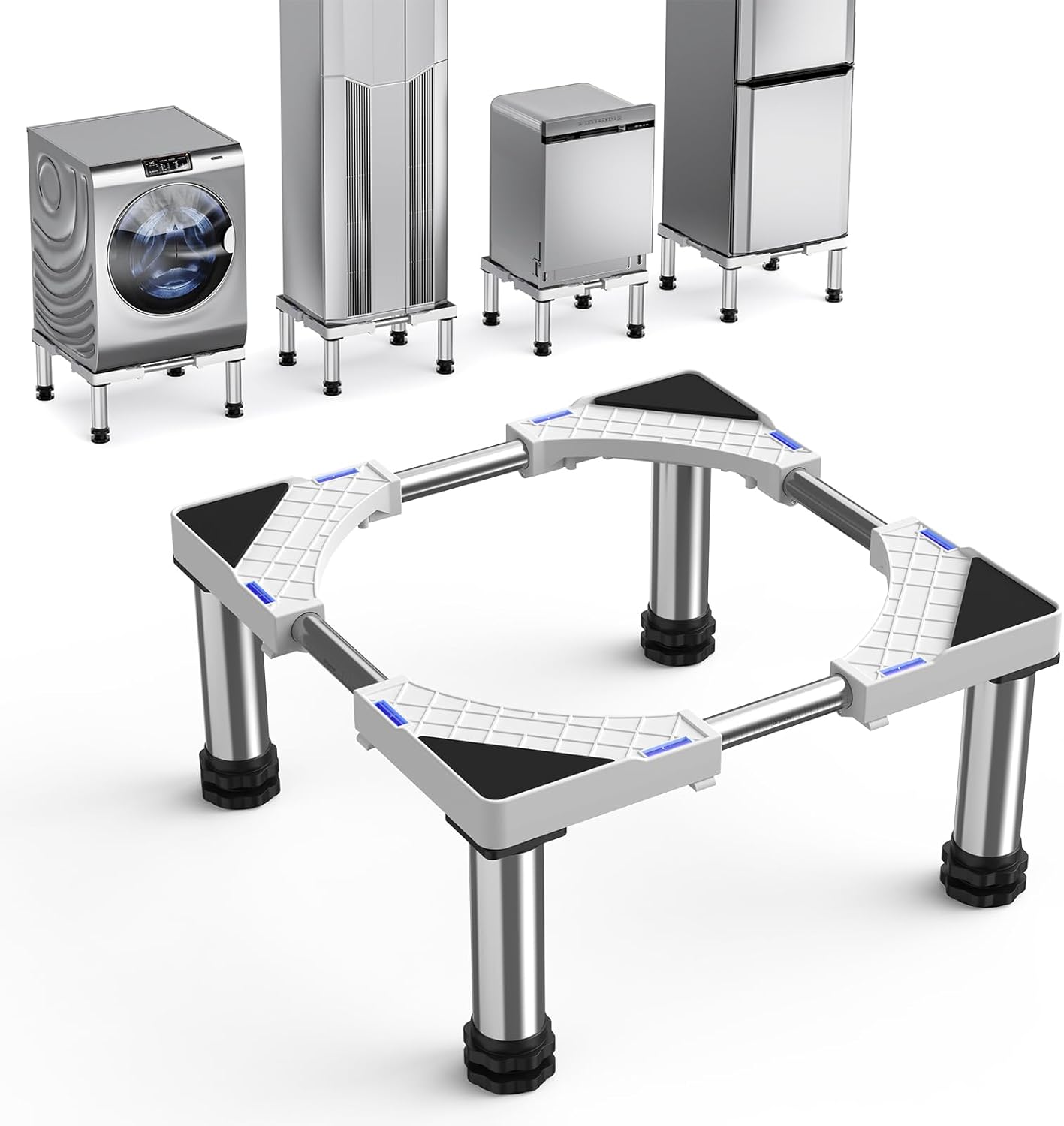 Mini Fridge Stand with 4 Strong Feet Washing Machine Stand Base Adjustable Universal Stand Base for Portable Refrigerator Dryer Stand Laundry Pedestal Appliance 7.9