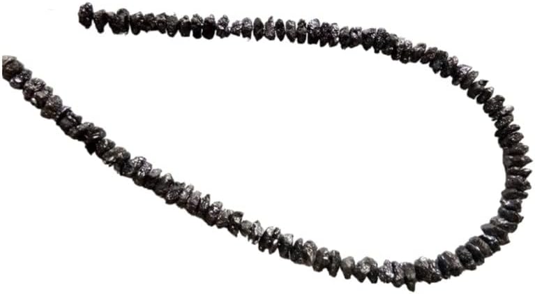 5mm Black Rough Diamond Beads, Black Raw Diamond Beads, 0.5mm Drilled Hole Black Uncut Diamonds For Jewelry (1IN To 4IN Options) - PPD364, 5 MM Drilled)