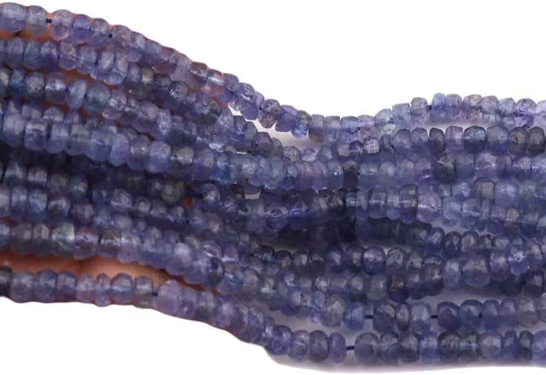 13 inch Strand of Natural gem Iolite, 3.5-4mm rondelle Faceted Beads for DIY Jewelry Making. | Beads_04902