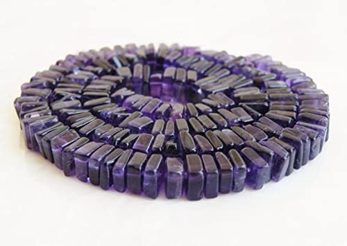 Amethyst Gemstone Square Cut Faceted Rondelle Heishi Cube 6mm 1/2 Strand