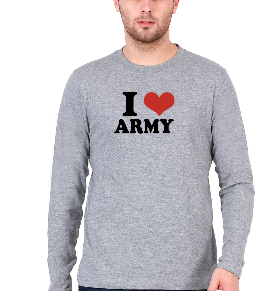 I LOVE ARMY Full Sleeves T-Shirt for Men