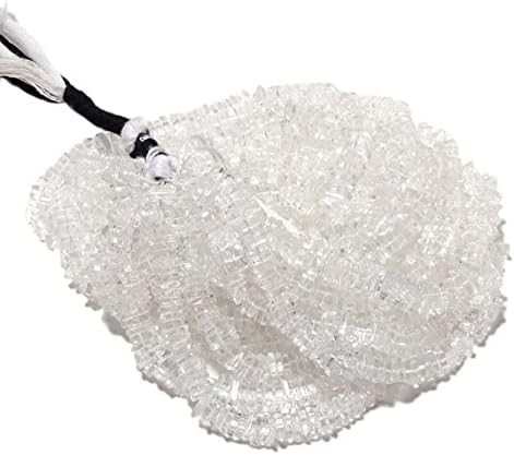 Natural Crystal Quartz Square Heishi Beads, 16 Inches Full 3 Strands, Size 6mm