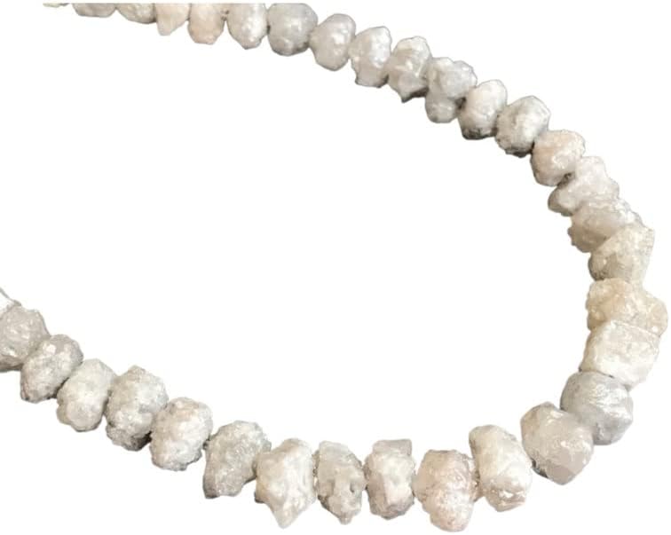 4.5-7mm White Rough Diamonds, 1mm Hole Drill Beads, Natural White Gray Raw Diamond Necklace, Uncut Diamond Beads (3Pcs To 6Pcs Option), 4.5-7 MM Approx.