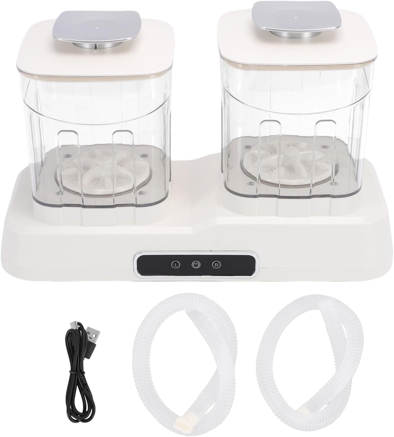 Underwear Washing Machine Portable Mini Washing Machine 2000mAh Rechargeable Cordless Dual Chamber Washer for Underwear, Socks, Baby Clothes