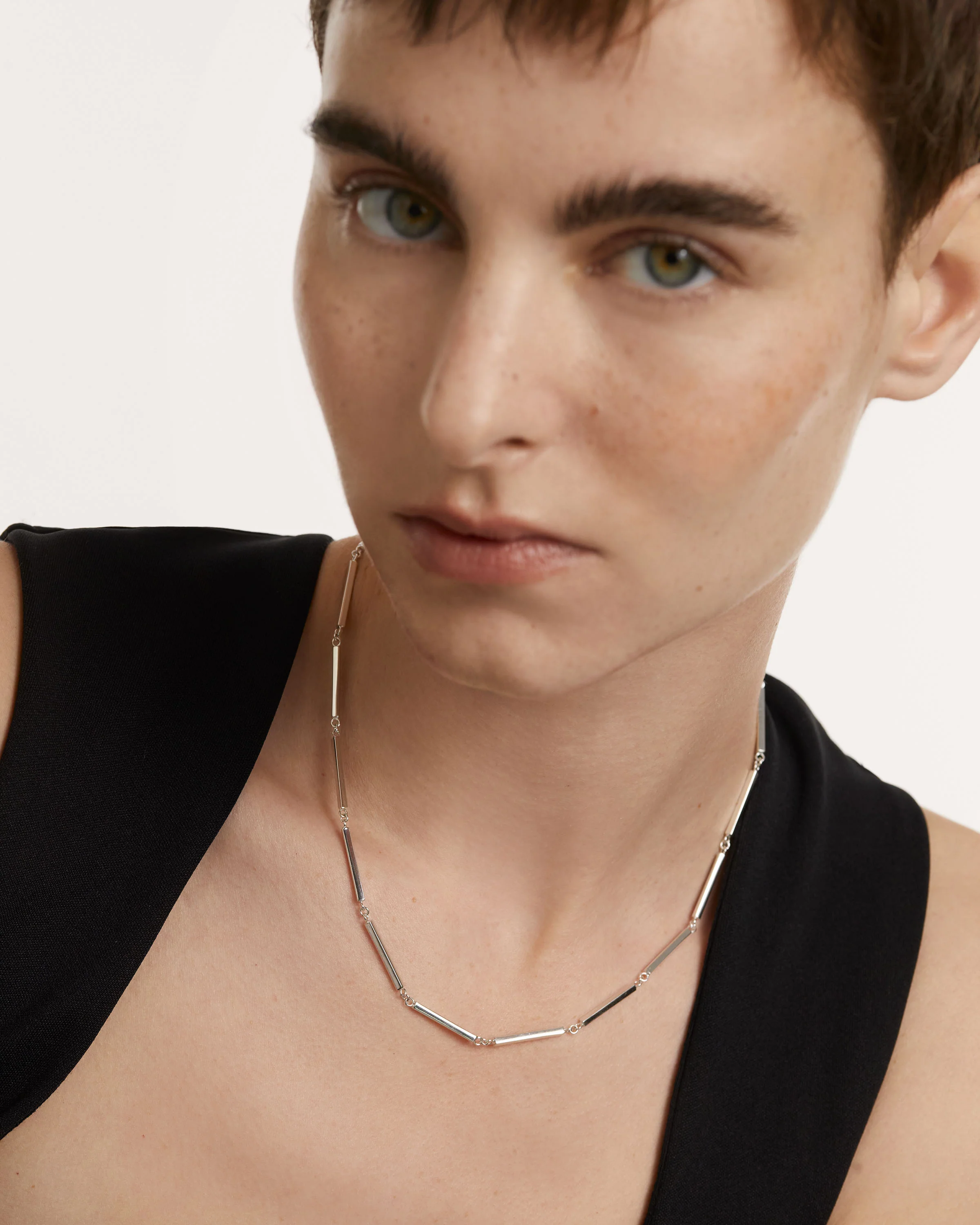 Bar Chain Silver Necklace