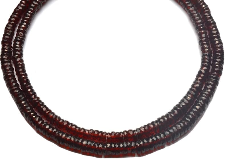 13 inch Strand of Natural gem Garnet, 5-7mm rondelle Faceted Beads for DIY Jewelry Making. | Beads_03714