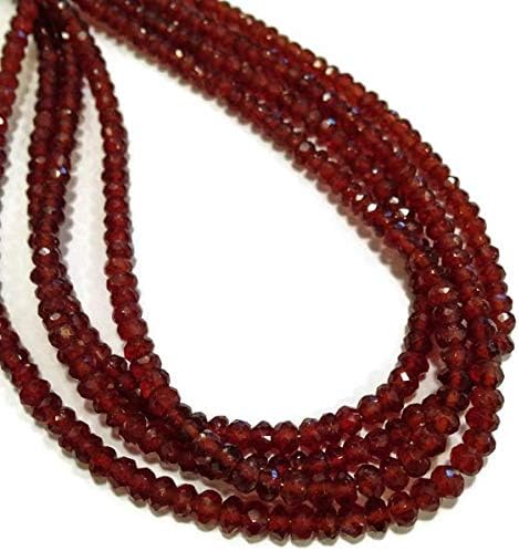 1 Strand Natural 8 Inch Long Long Hessonite Garnet Faceted rondelles. Approx 4mm Code-HIGH-4228