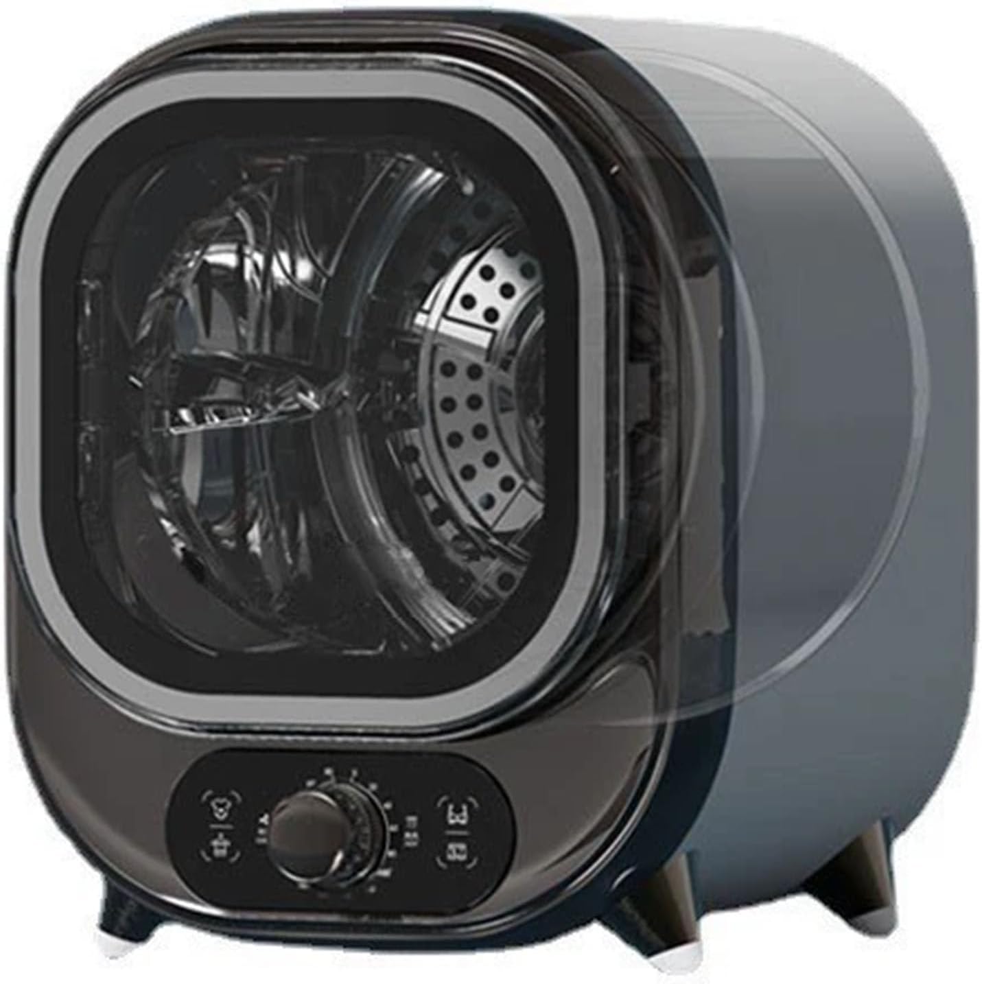 Portable Condenser Tumble Dryer, Vented Dryers Small Smart Tumble Tryer Clothes Machine Electric Clothes Compact Freestanding Stainless Steel Inner Cylinder, 0.8kg Load Capacity Blue