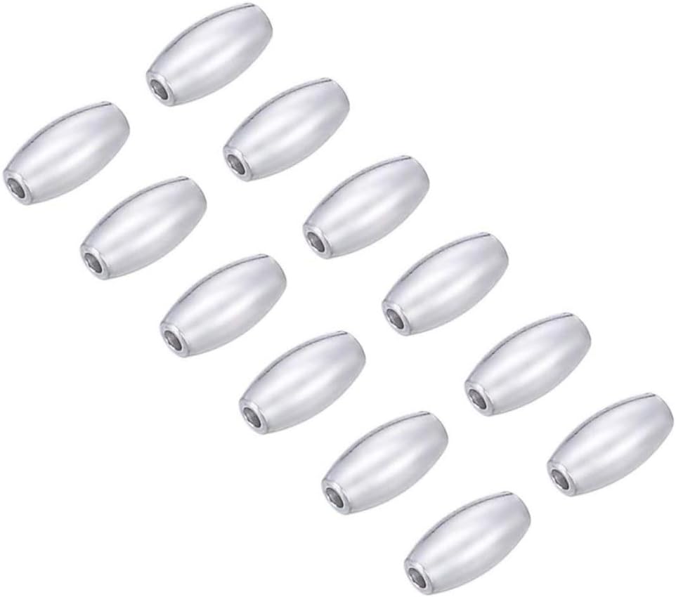 100pcs Adabele Authentic 925 Sterling Silver Hypoallergenic 5.5mm Small Seamless Oval Rice Loose Beads Spacer for DIY Craft Jewelry Making SS112