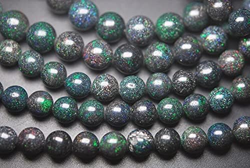 16 Inch Long,Natural Australian Black Matrix Opal Smooth Round Rondelles,8-9mm