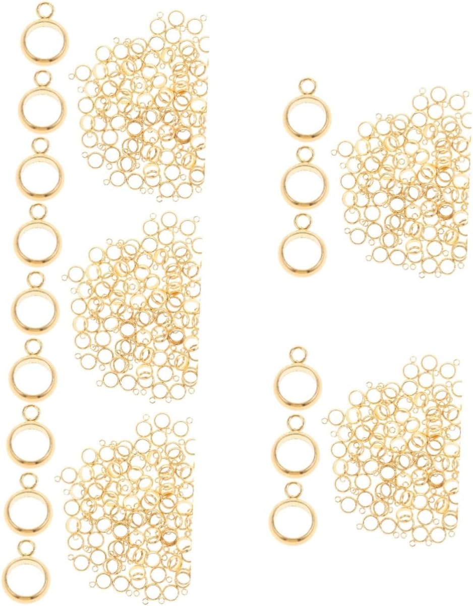 EXCEART 500pcs Versatile DIY Jewelry Making Supplies Stainless Steel Bail Beads Spacer Links