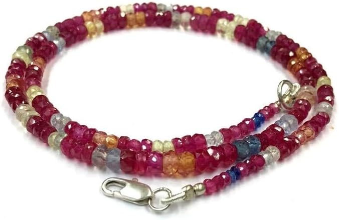 Natural Corundum RONDELLE Faceted Beads 4X8MM 18 inch Long String Jewelry Making Gemstone Beads for Necklace Bracelet