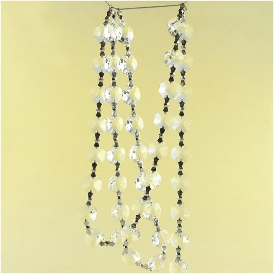 Hanging Crystals Prisms 14mm K9 Crystal Octagon Beads Garlands with Silver Buckle Pendant Lighting for Home Decoration Hangings Crystals for Decoration(20m)