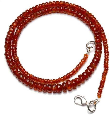 Natural Gemstone Super Quality Tanzania Orange Kyanite 3 to 6MM Faceted Rondelle Beads 16.5 Inch Full Strand Fine Quality Finished Necklace