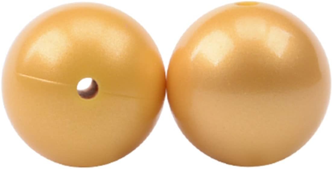 12mm 15mm 19mm Silicone Beads, Colorful Metallic Silver Print Loose Silicone Beads for DIY Necklace Bracelet Jewelry Making Supplies 10 Pieces (12mm Metallic Gold)