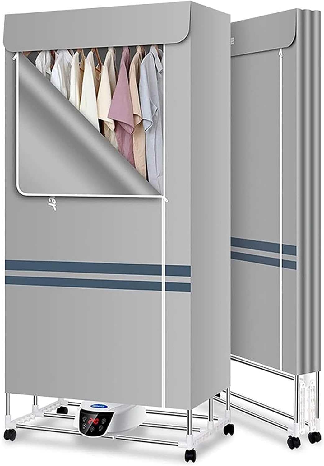 Electric Dryer Heated Clothes Airer, 2300W Portable 2/3-Tier Heated Dryer with Remote Control, Household Large Capacity Folding Laundry Drying Rack (A 3)