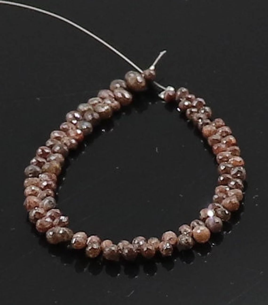 AAA+ Natural Brown Diamond Faceted Drops Shape Beads 5 Inch Diamond Beads Strand for Jewelry Making