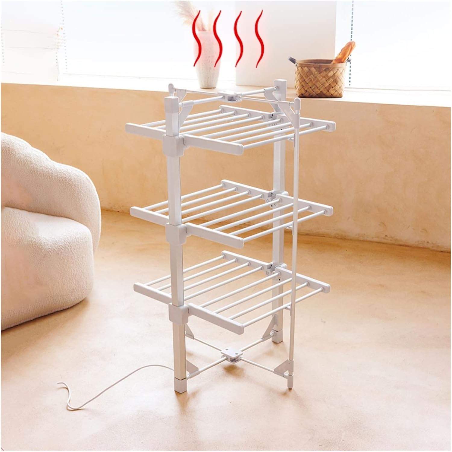 Heater 3 Tier Electric Heated Clothes Dryer Airer,Folding Indoor Electric Clothes Dryer,Portable Towel Warmer Clothes Drying Rack Laundry Dryer,