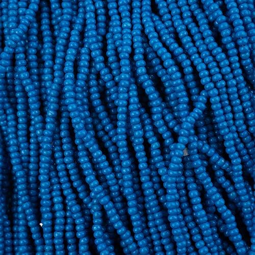 Czech Glass Seed Beads 10/0 (2.3mm Diameter) Terra Intensive Blue Strung DIY Jewelry Making Beads - 500g Bulk Bag by Preciosa (Jablonex)