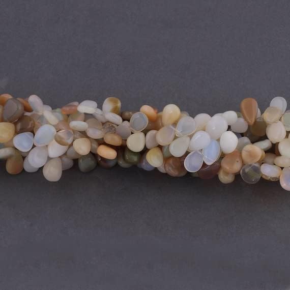 Big Halloween Sale Bulk Wholesale 5 Strands Natural Ethiopian Opal Smooth Pear Briolettes - Welo Opal Pear Shape Beads 9x7mm-12x7mm 7.5 Inch