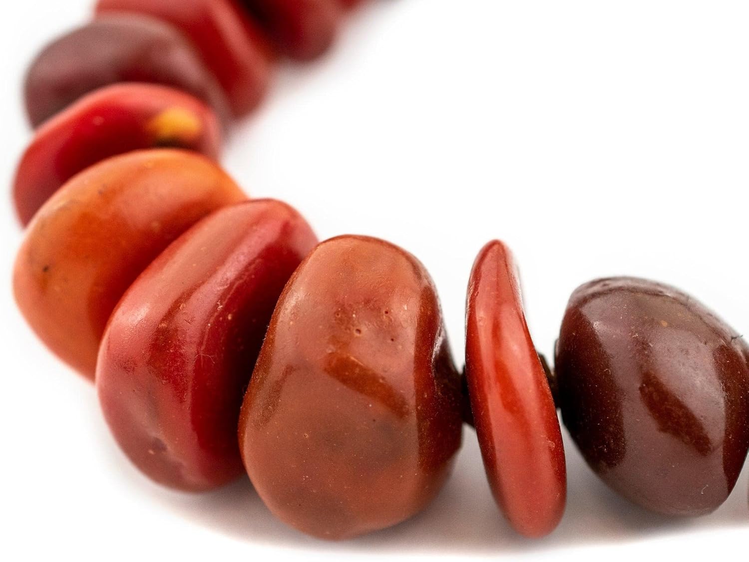 The Bead Chest Butterscotch Moroccan Amber Resin Chunk Beads 20-32mm Morocco African Orange Disk Large Hole 14 Inch Strand Handmade