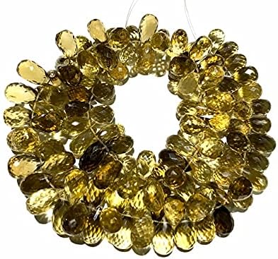 Natural Bear Quartz Teardrop Smooth Beads 8-9mm 15 inch Long String Jewelry Making Gemstone Beads for Necklace Bracelet