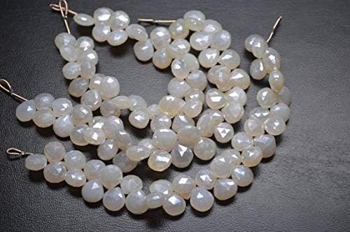 2 x 7 Inch 10-11mm Natural Pearl Mystic Pearl Chalceny Faceted Heart Shape Briolette Beads Strand Code-HIGH-58704