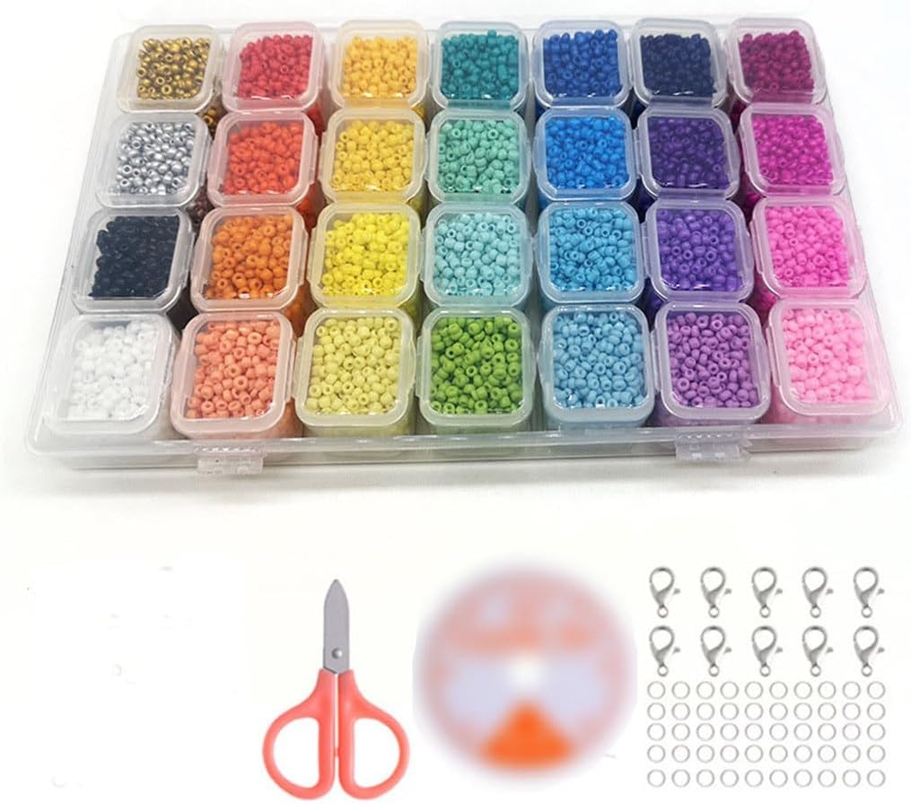 28 Color Glass Rice Beads 2mm Loose Paint Colored Millets Combination Set Accessories