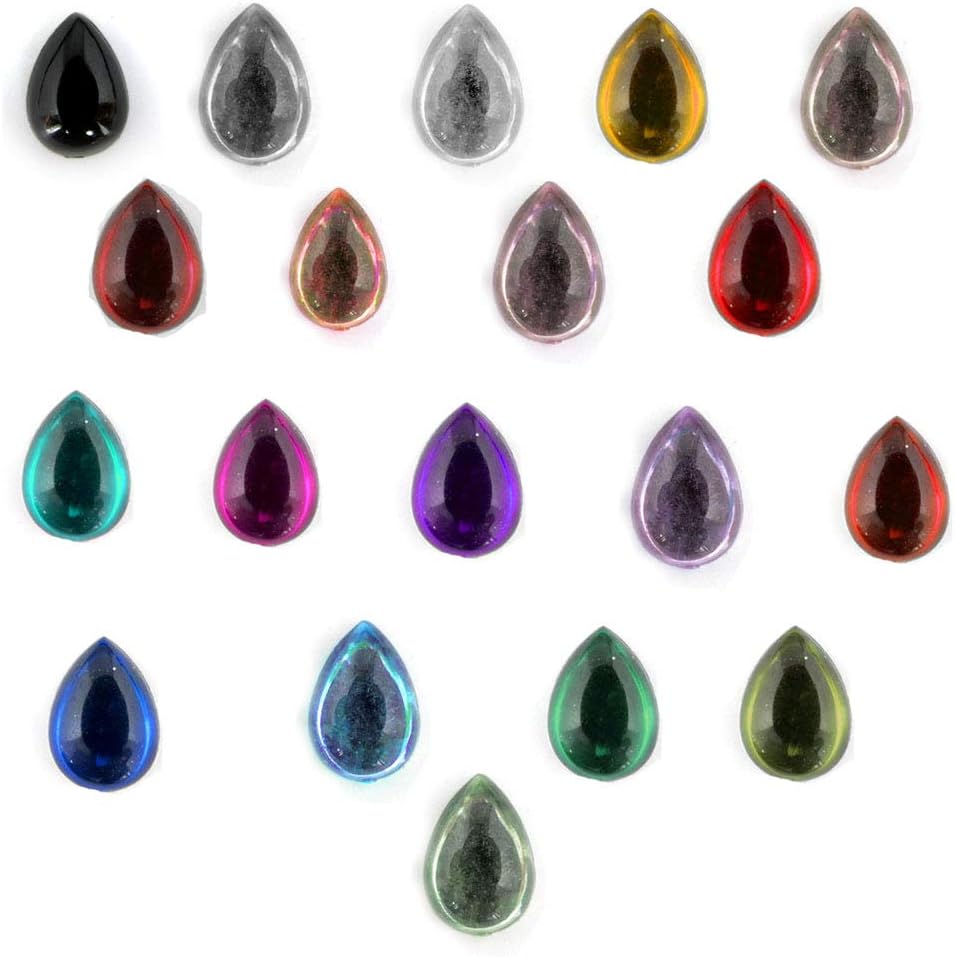 The Crafts Outlet 1000-Piece Acrylic Flatback Cabochons Teardrop Beads, 13 by 18mm, Multi Assortment