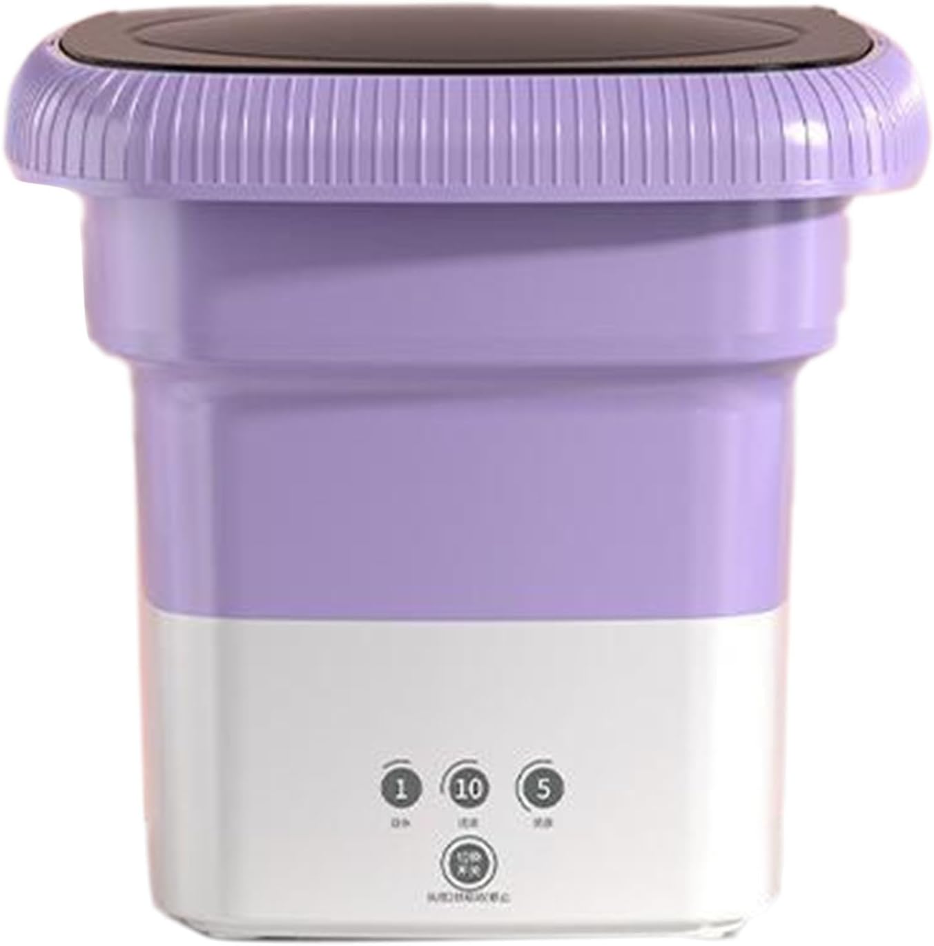 Portable Washing Machine, Mini Foldable Washer with Spin Dryer, 10L Mini Laundry Washer with 3 Modes Cleaning for Underwear Socks, Compact Small Washing Machine for Camping Travel Apartment (Purple)
