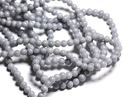 bead - stone beads - 30pc Jade balls 4 mm light grey