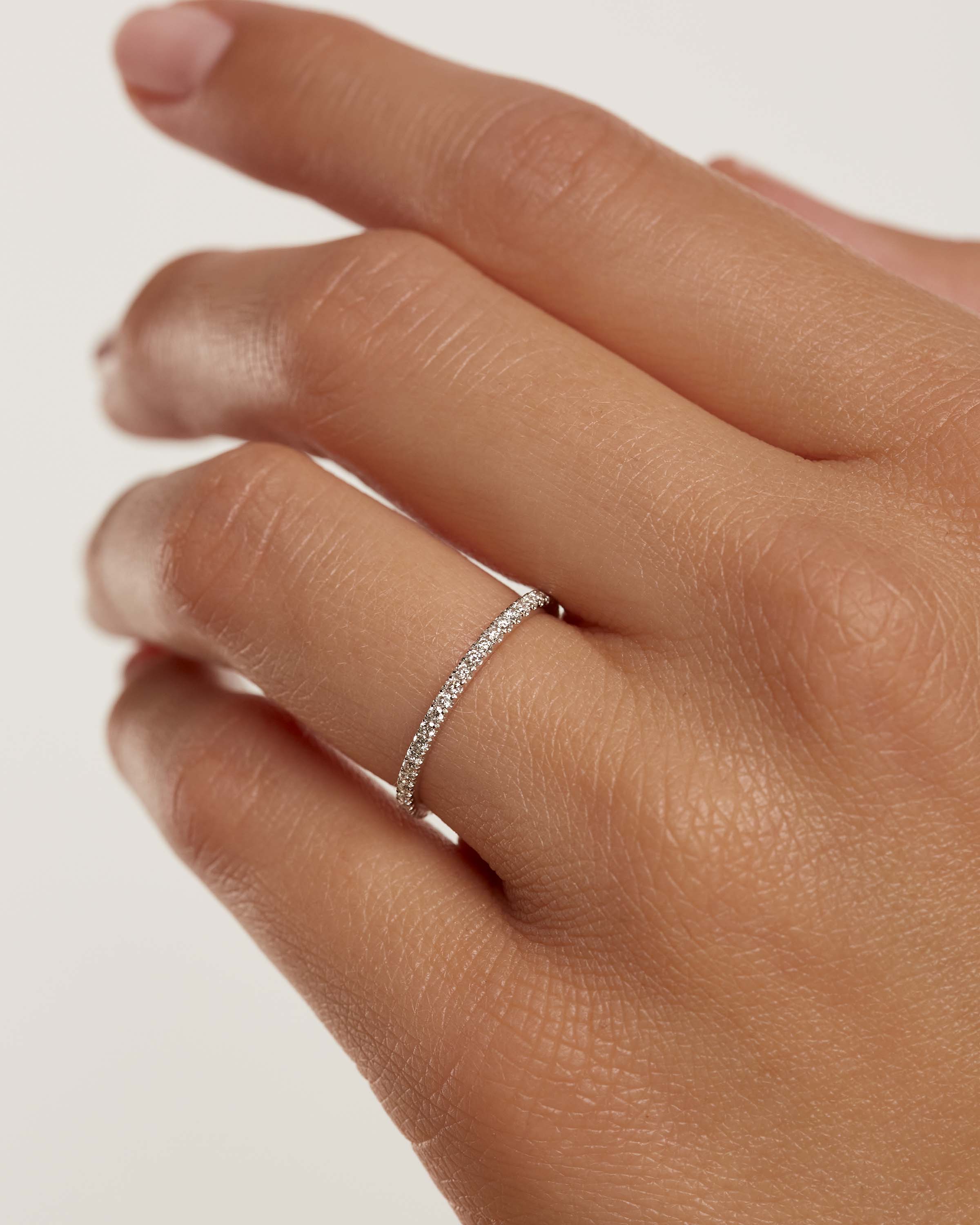 Diamonds and White Gold Eternity Mini Ring