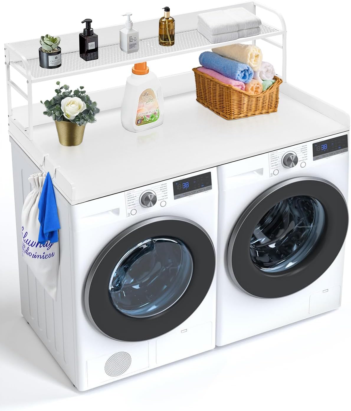 VEVOR Washer Dryer Countertop with 2-Tier Shelf, 54