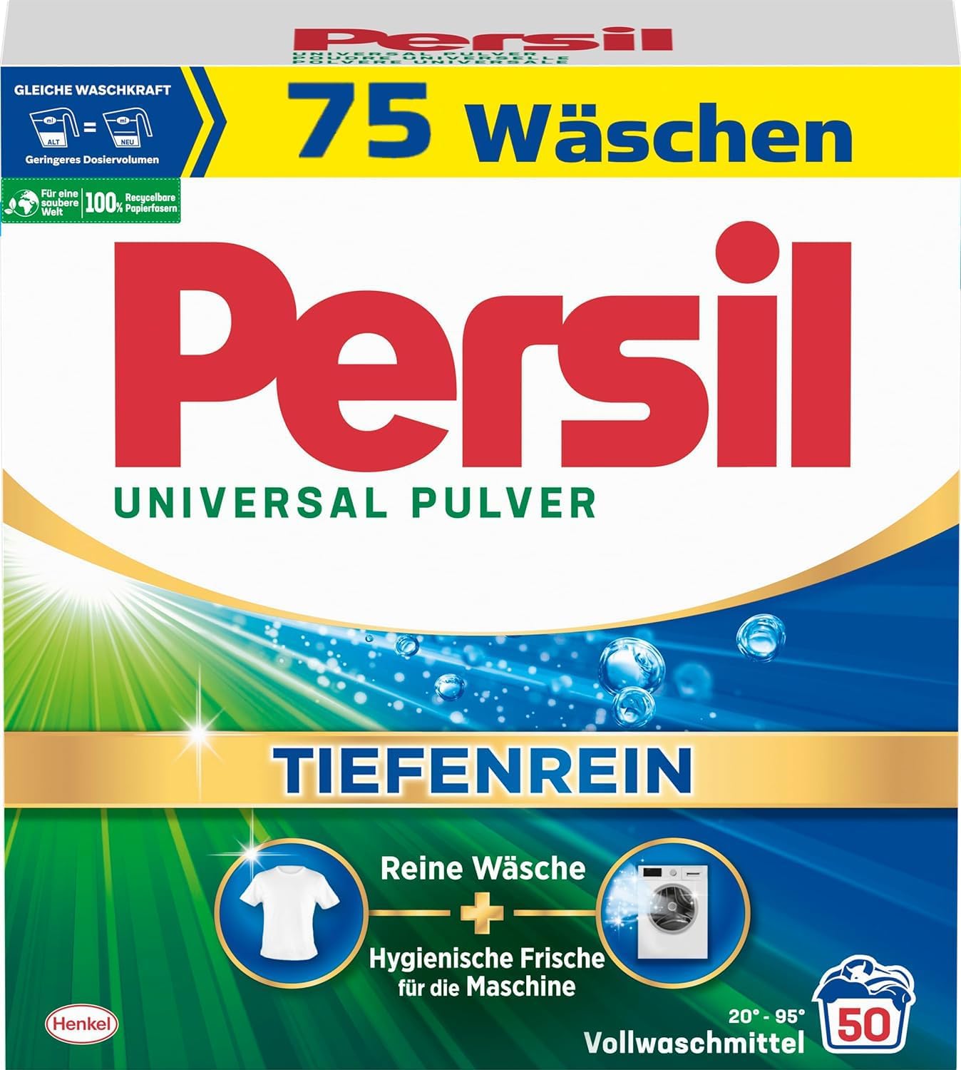 Persil Universal Detergent Powder (75 Loads | 9.9 lbs | 4.5 kg) - All-in-one Solution For Deep Clean Laundry And Freshness For The Machine