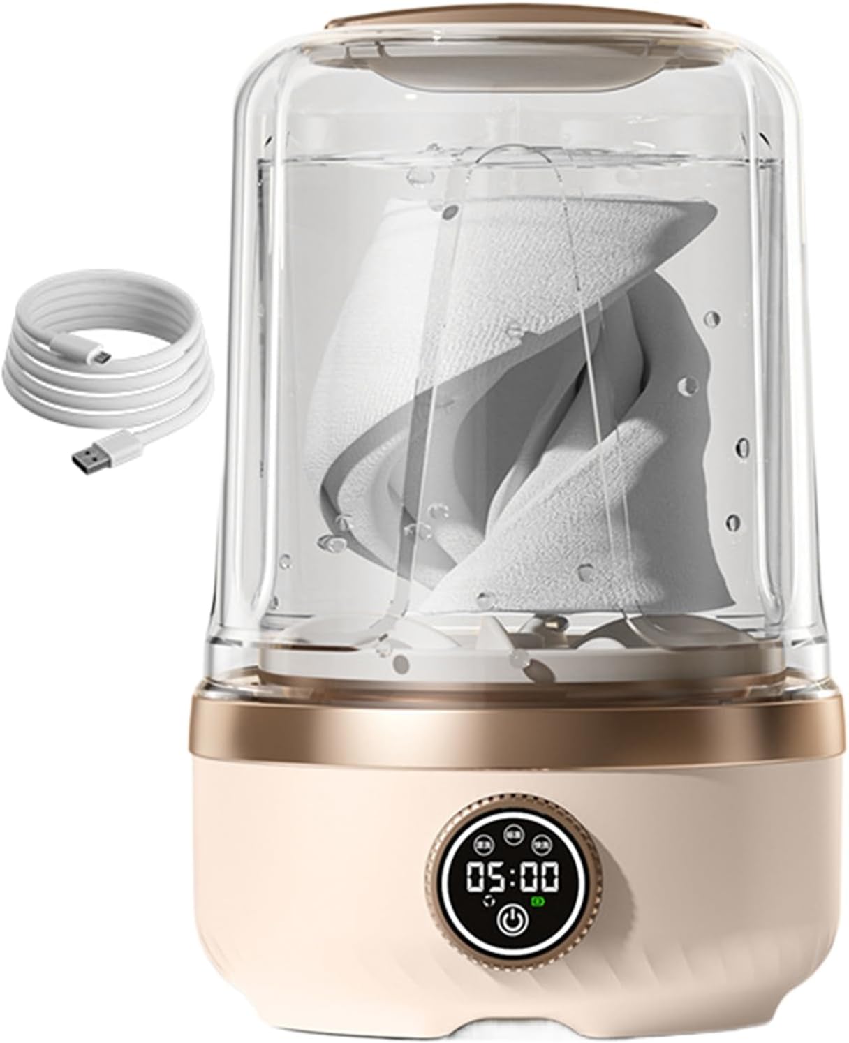 Mini Laundry Machine, 3 Gear USB Clothing Washer, 2L Dorm Panty Washing Machine, Portable Washer with Detachable Tub, Laundry Appliances with Quick Spin, Apartment Camping Travel Home Dormitory