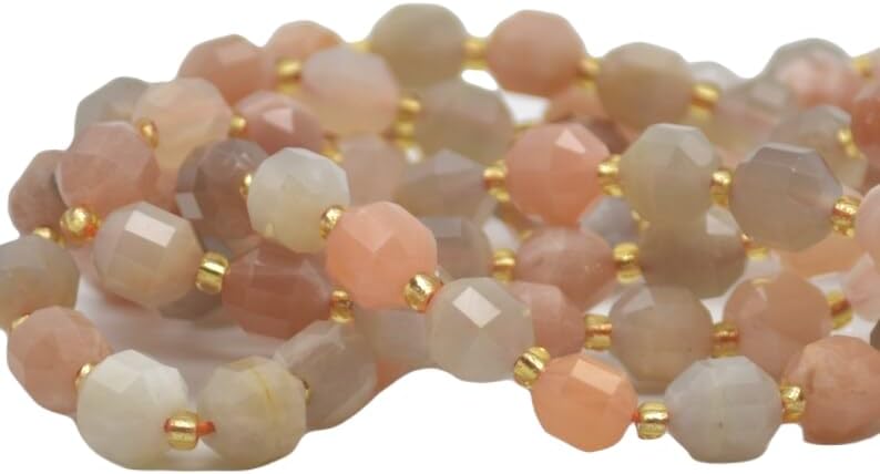 13 inch Strand of Natural gem Multi Colour, 7x8mm Round Faceted Beads for DIY Jewelry Making. | Beads_05440